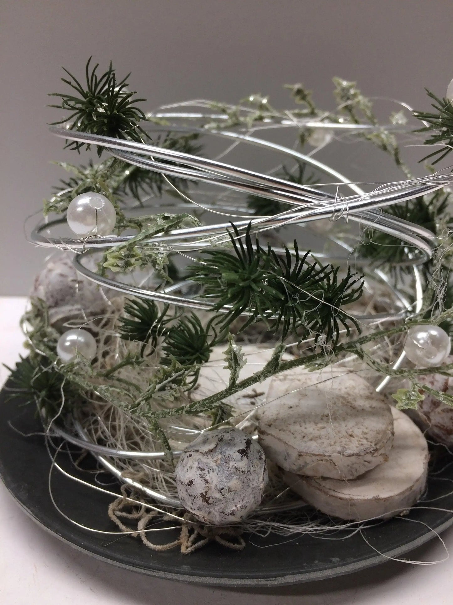Grabgesteck Florales Windlicht Allerheiligen mit Kerze 20cm Grabdeko Grabdekoration – handgemacht aus Seiden- und Kunstblumen, langlebig & pflegeleicht von SarahsFlowerStudio