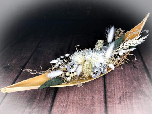 Tischgesteck Tischdeko Deko Strohblume Gräser Trockenblumen Trockenmaterial Natur natürlich dried bouquet dried Flowers – handgemacht aus Seiden- und Kunstblumen, langlebig & pflegeleicht von SarahsFlowerStudio