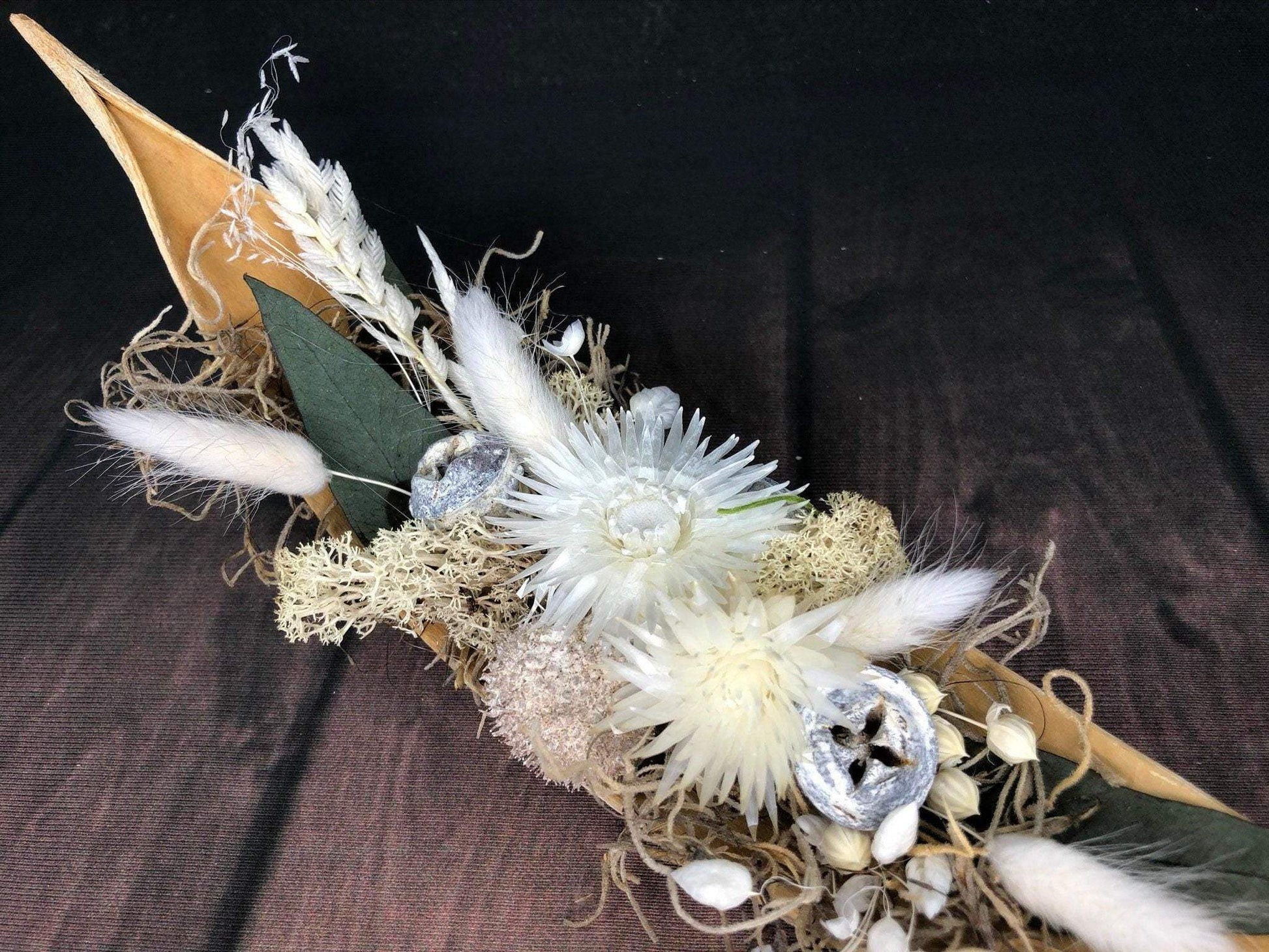 Tischgesteck Tischdeko Deko Strohblume Gräser Trockenblumen Trockenmaterial Natur natürlich dried bouquet dried Flowers – handgemacht aus Seiden- und Kunstblumen, langlebig & pflegeleicht von SarahsFlowerStudio