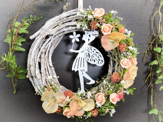 Türkranz Türdeko Türschmuck Modern Ganzjährig Vögel Vogel Rose Schleierkraut Band Tür Schmuck Herbst – handgemacht aus Seiden- und Kunstblumen, langlebig & pflegeleicht von SarahsFlowerStudio