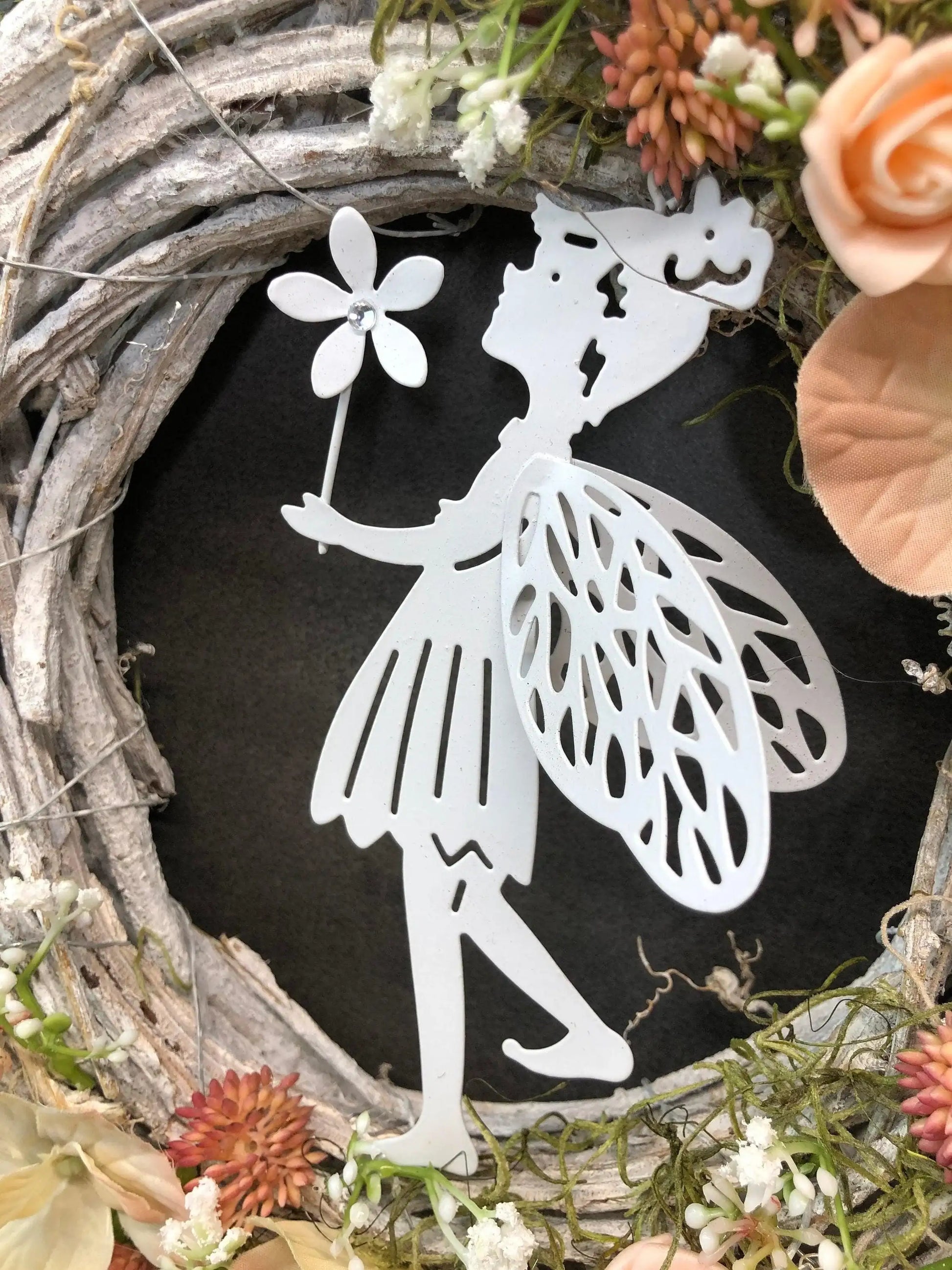 Türkranz Türdeko Türschmuck Modern Ganzjährig Vögel Vogel Rose Schleierkraut Band Tür Schmuck Herbst – handgemacht aus Seiden- und Kunstblumen, langlebig & pflegeleicht von SarahsFlowerStudio