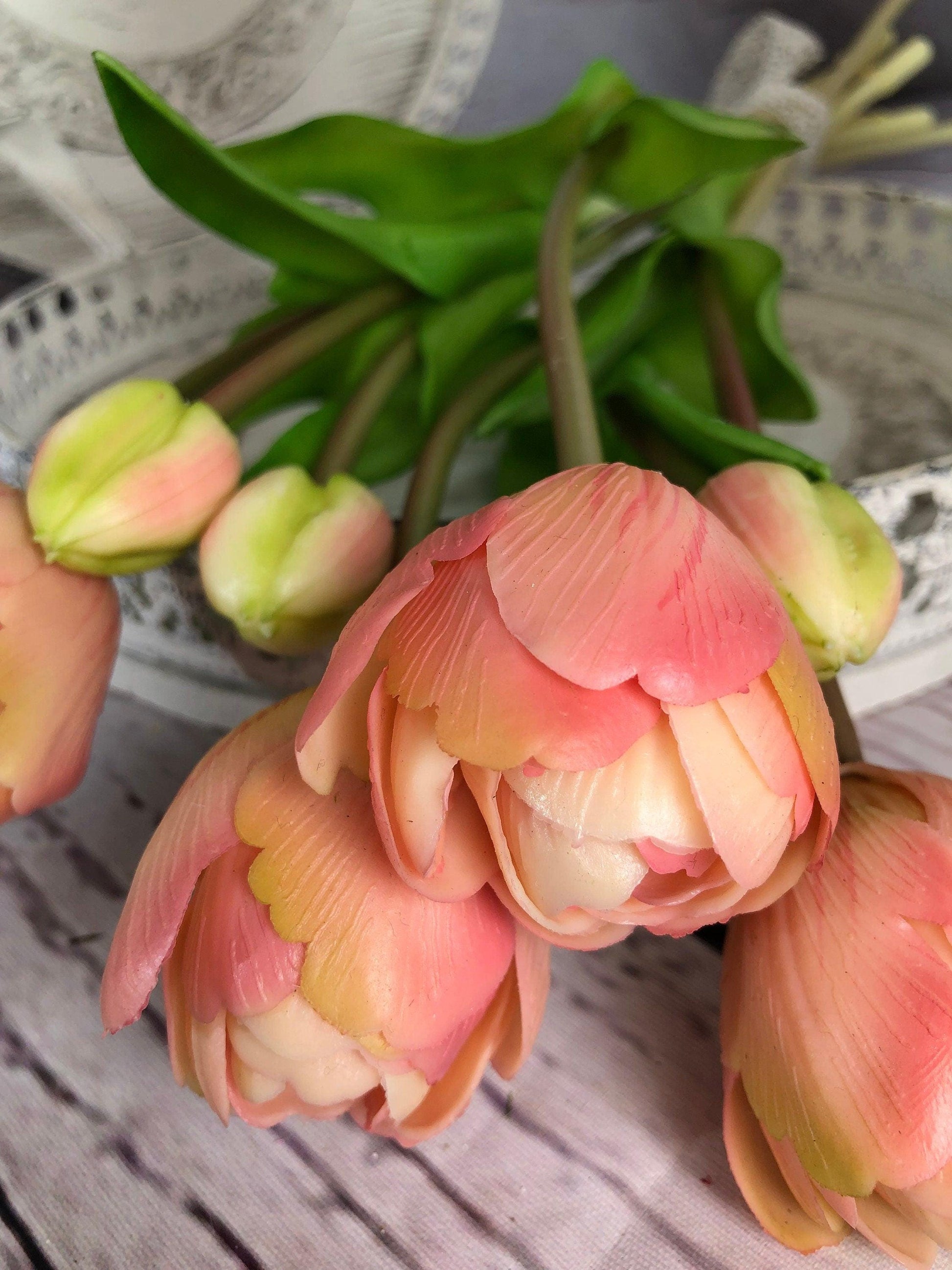 Künstliche Tulpen Seidenblumen – Real Touch hochwertig & naturgetreu – Seidenblumen Stielware – SarahsFlowerStudio