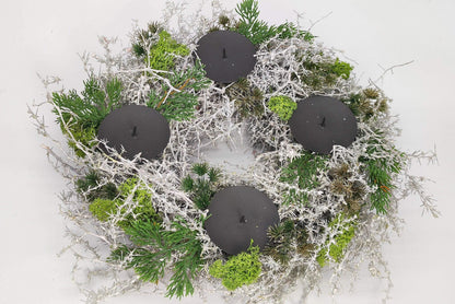 Adventskranz Bastelpaket Aus der Zeitschrift Advents Floristik Adventskalender Asparagus Zapfen mehrjährig groß rund – handgemacht aus Seiden- und Kunstblumen, langlebig & pflegeleicht von SarahsFlowerStudio