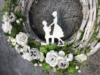 Hochzeit Türkranz Türdeko Dekoration Kranz Wedding schleierkraut Herbst – handgemacht aus Seiden- und Kunstblumen, langlebig & pflegeleicht von SarahsFlowerStudio