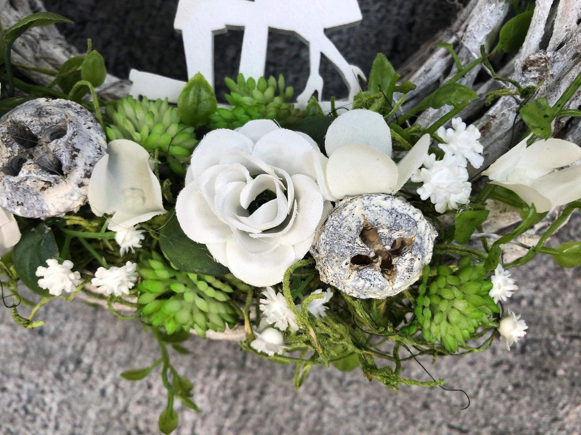 Hochzeit Türkranz Türdeko Dekoration Kranz Wedding schleierkraut Herbst – handgemacht aus Seiden- und Kunstblumen, langlebig & pflegeleicht von SarahsFlowerStudio