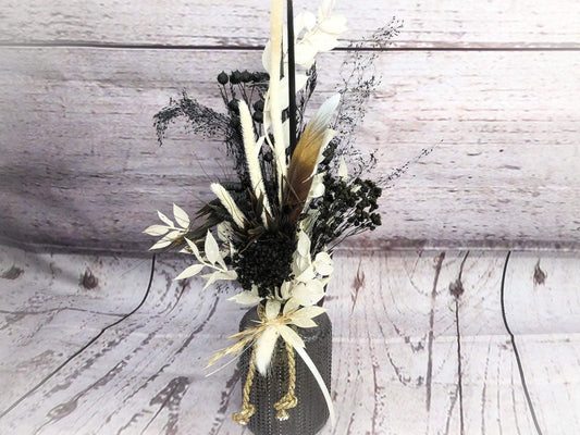 Tischdeko Blumen Tischgesteck Strauß Gläser Flasche Gräser Trockenblumen Trockenmaterial Natur natürlich dried bouquet dried Flowers – handgemacht aus Seiden- und Kunstblumen, langlebig & pflegeleicht von SarahsFlowerStudio