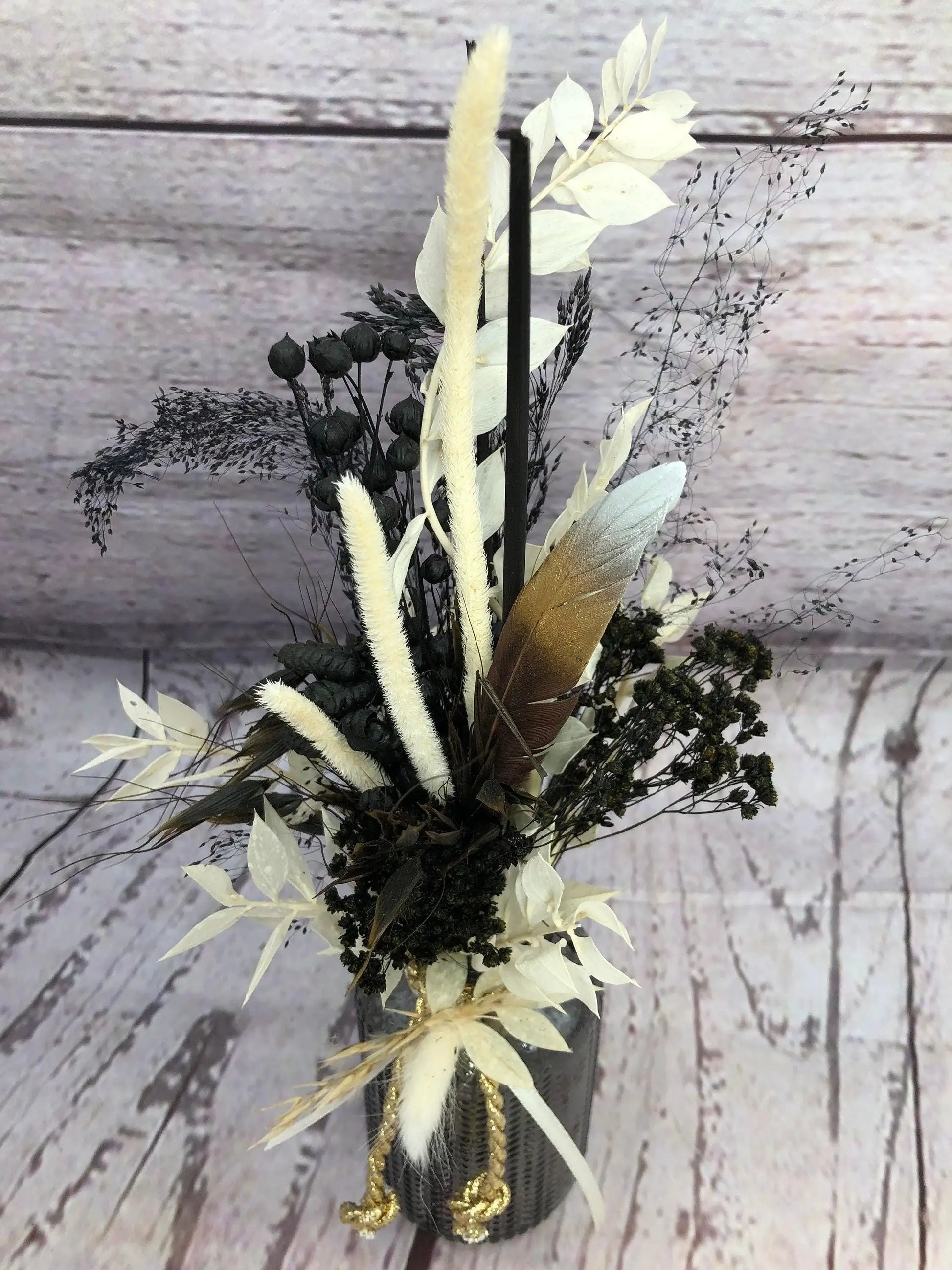 Tischdeko Blumen Tischgesteck Strauß Gläser Flasche Gräser Trockenblumen Trockenmaterial Natur natürlich dried bouquet dried Flowers – handgemacht aus Seiden- und Kunstblumen, langlebig & pflegeleicht von SarahsFlowerStudio