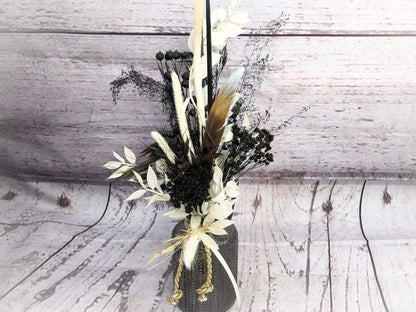 Tischdeko Blumen Tischgesteck Strauß Gläser Flasche Gräser Trockenblumen Trockenmaterial Natur natürlich dried bouquet dried Flowers – handgemacht aus Seiden- und Kunstblumen, langlebig & pflegeleicht von SarahsFlowerStudio