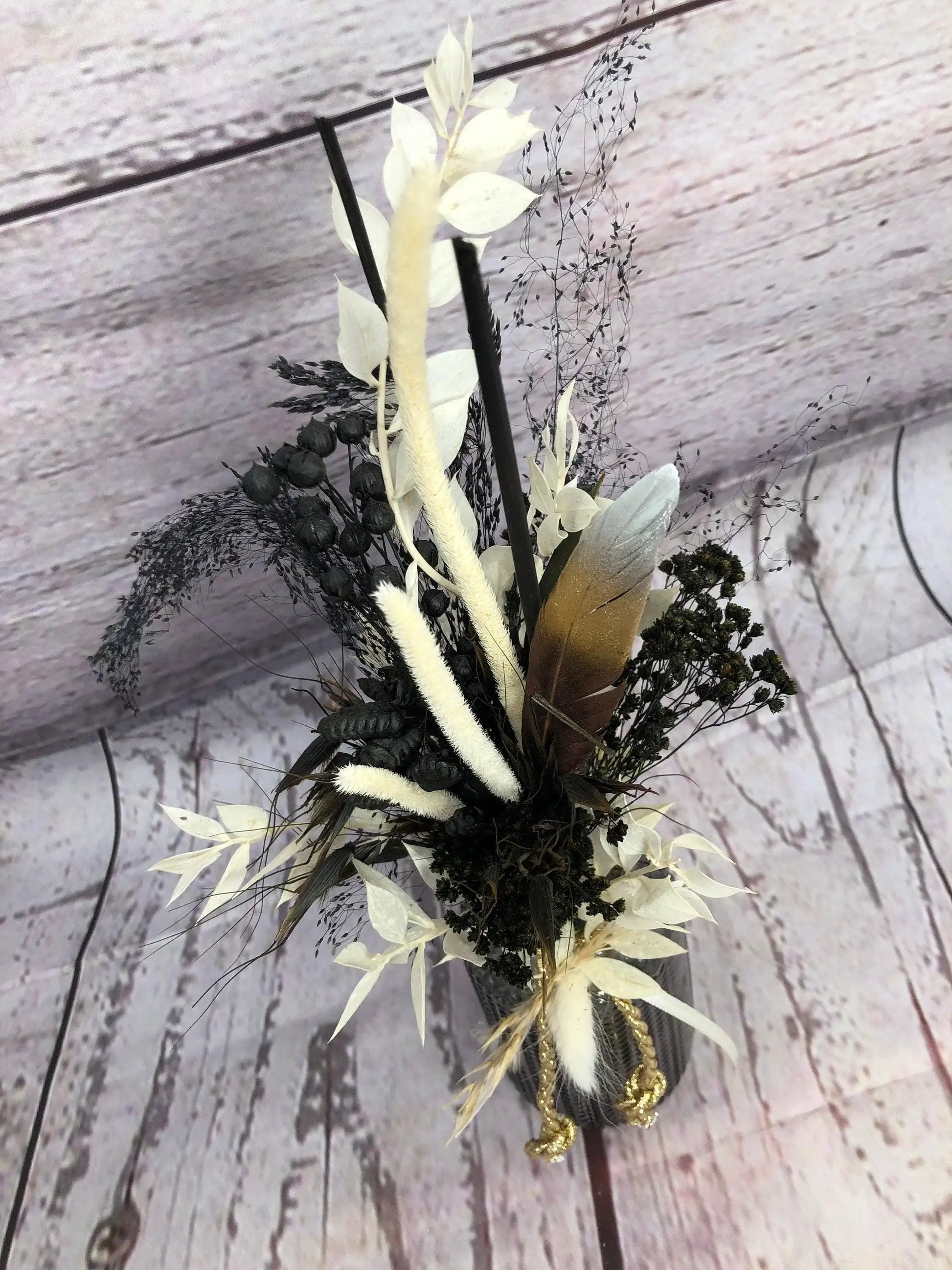 Tischdeko Blumen Tischgesteck Strauß Gläser Flasche Gräser Trockenblumen Trockenmaterial Natur natürlich dried bouquet dried Flowers – handgemacht aus Seiden- und Kunstblumen, langlebig & pflegeleicht von SarahsFlowerStudio