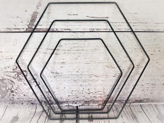 Hexagon Sechseck Metallring Ring Bastelring Basteln Metallhexagon Traumfänger Makramee Trockenblumen – handgemacht aus Seiden- und Kunstblumen, langlebig & pflegeleicht von SarahsFlowerStudio