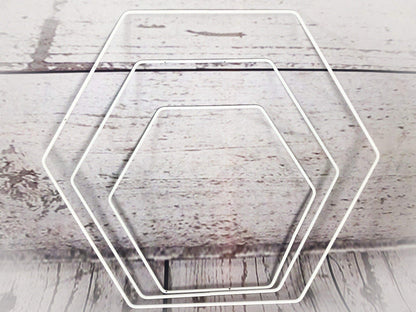 Hexagon Sechseck Metallring Ring Bastelring Basteln Metallhexagon Traumfänger Makramee Trockenblumen – handgemacht aus Seiden- und Kunstblumen, langlebig & pflegeleicht von SarahsFlowerStudio