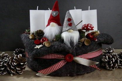 Kerzen Stumpen Stumpenkerzen Ersatzkerzen für Adventskranz – handgemacht aus Seiden- und Kunstblumen, langlebig & pflegeleicht von SarahsFlowerStudio