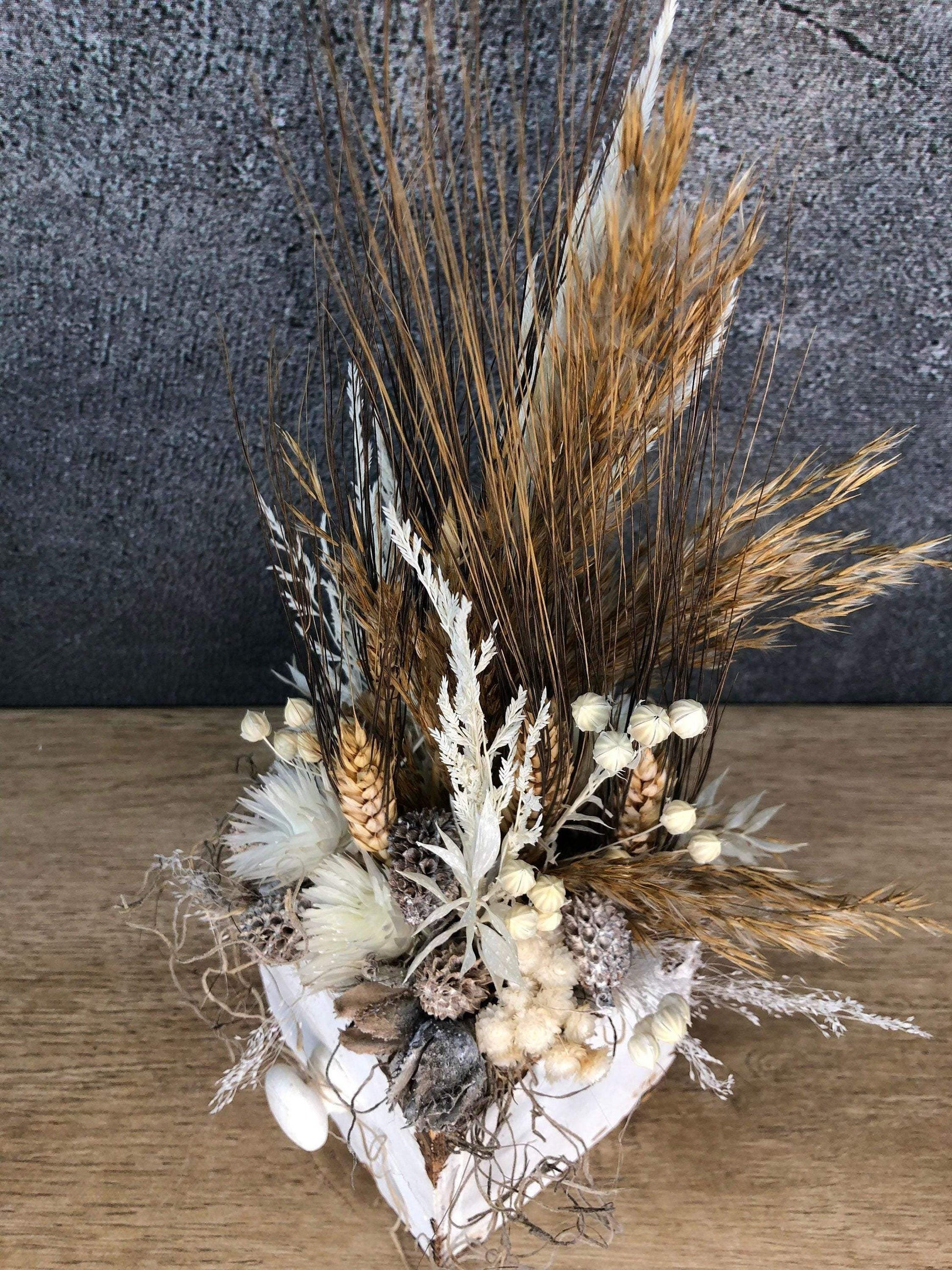 Tischdeko Blumen Tischgesteck Kerze Schublade Gräser Trockenblumen Trockenmaterial Natur natürlich dried bouquet dried Flowers – handgemacht aus Seiden- und Kunstblumen, langlebig & pflegeleicht von SarahsFlowerStudio