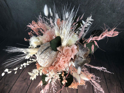 Strauß Gefriergetrocknet Hortensie mit Exoten Tischgesteck Gräser Trockenblumen Trockenmaterial Natur natürlich dried bouquet dried Flowers – handgemacht aus Seiden- und Kunstblumen, langlebig & pflegeleicht von SarahsFlowerStudio
