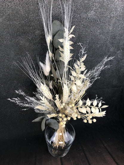 Trockenblumenstrauß Strauß Gräser mit Exoten Eukalyptus Gräser Trockenblumen Trockenmaterial Natur natürlich dried bouquet dried Flowers – handgemacht aus Seiden- und Kunstblumen, langlebig & pflegeleicht von SarahsFlowerStudio
