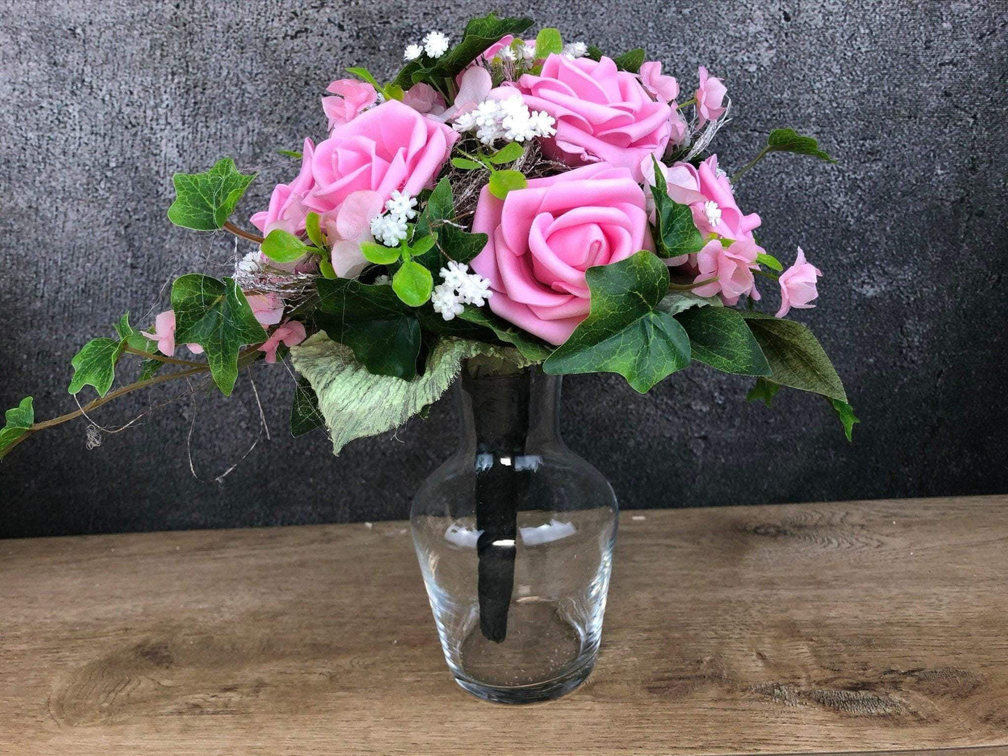 Grabgesteck Grabschmuck Grabvase Grabstrauß Grabdekoration Grabschmuck Allerheiligen – handgemacht aus Seiden- und Kunstblumen, langlebig & pflegeleicht von SarahsFlowerStudio