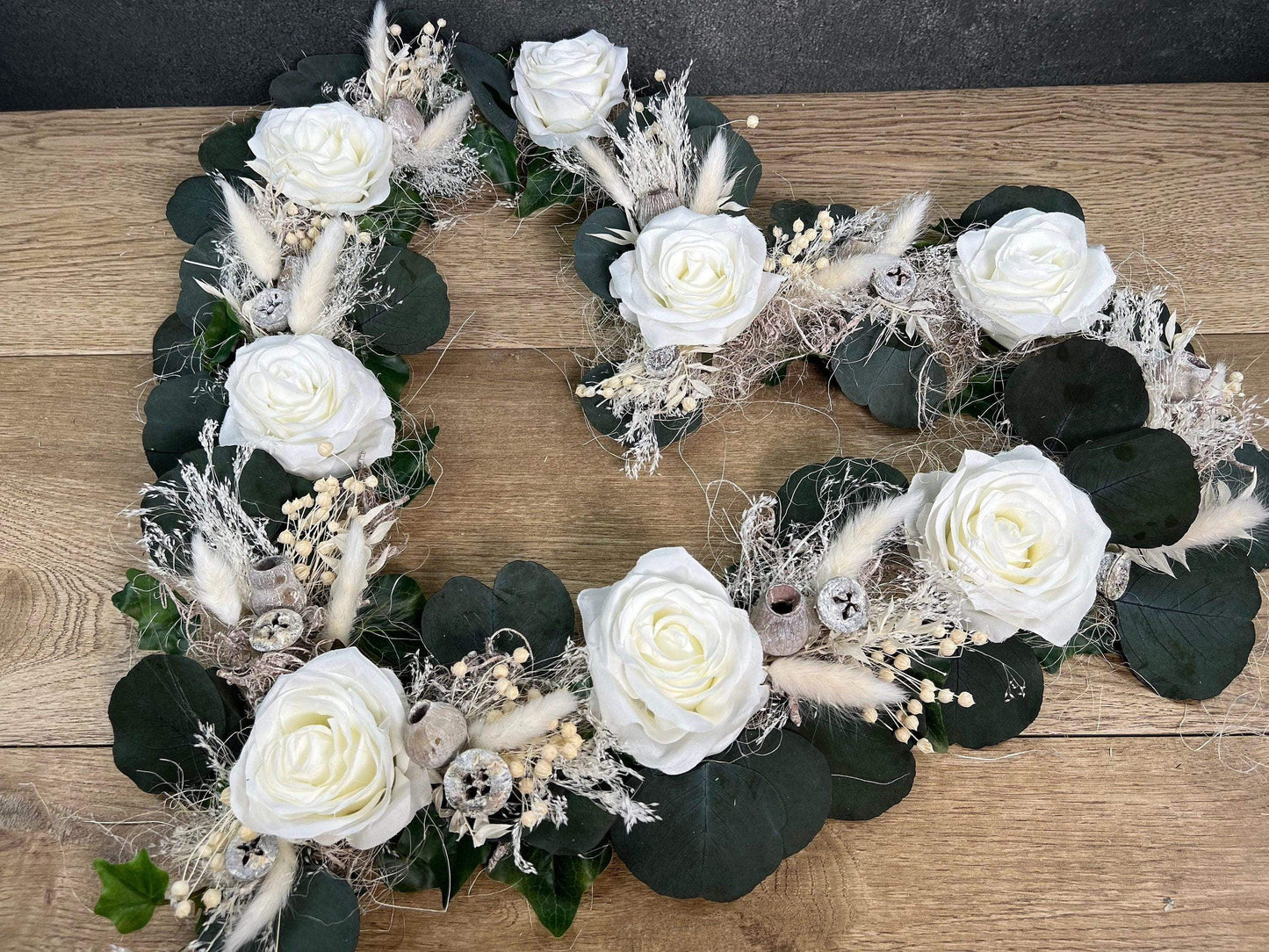 Autoschmuck Set 3 Teilig Trockenblumen Seidenblumen Kunstblumen Herz und Schleifen Autodekoration Gesteck Hochzeit Schmuck Kutsche – handgemacht aus Seiden- und Kunstblumen, langlebig & pflegeleicht von SarahsFlowerStudio