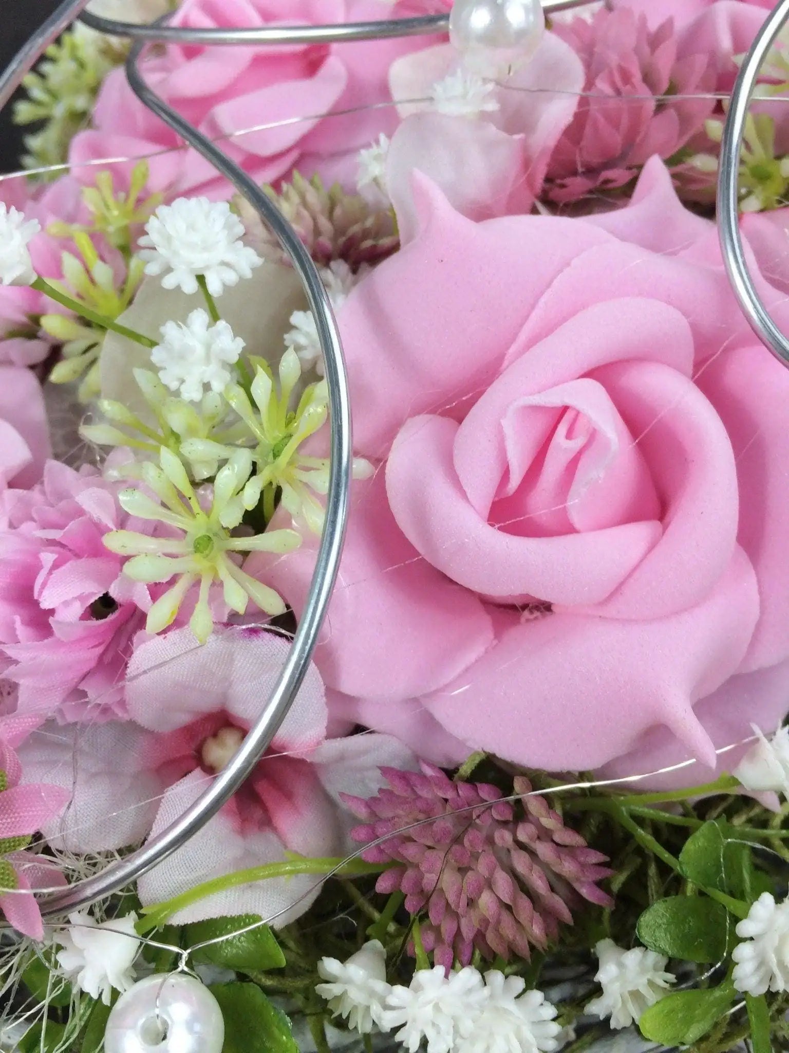 Grabgesteck Grabschmuck Herz Farbwunsch Grabdeko Grabdekoration – handgemacht aus Seiden- und Kunstblumen, langlebig & pflegeleicht von SarahsFlowerStudio