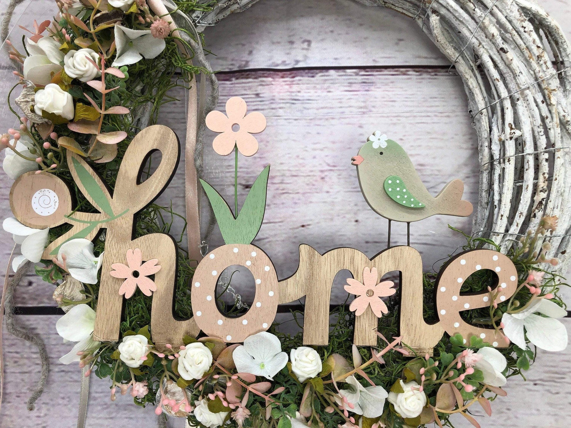 Türkranz Türdeko Home Vogel Türschmuck Kirschblüten Modern ganzjährig Tür Schmuck Herbst – handgemacht aus Seiden- und Kunstblumen, langlebig & pflegeleicht von SarahsFlowerStudio