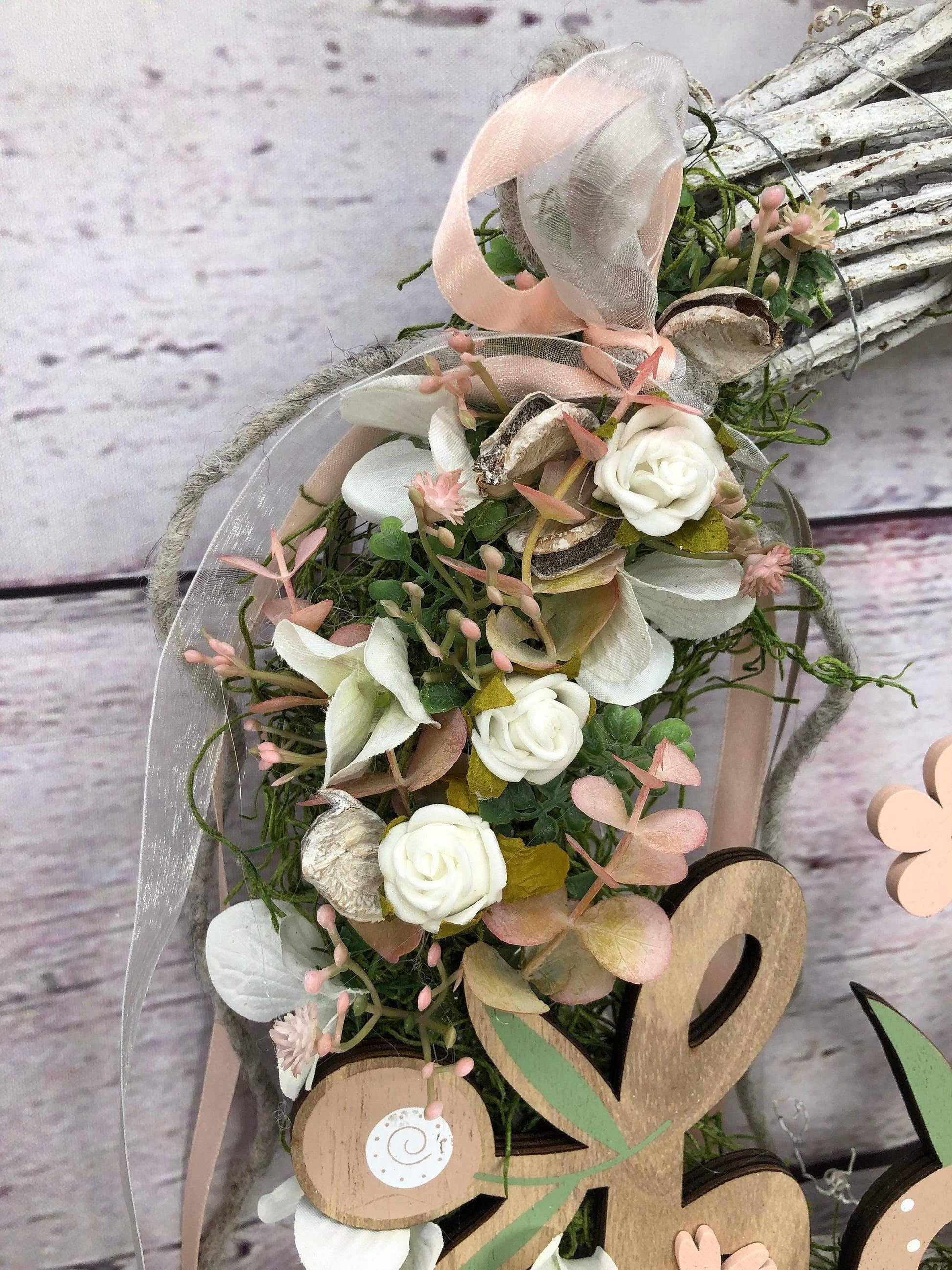Türkranz Türdeko Home Vogel Türschmuck Kirschblüten Modern ganzjährig Tür Schmuck Herbst – handgemacht aus Seiden- und Kunstblumen, langlebig & pflegeleicht von SarahsFlowerStudio