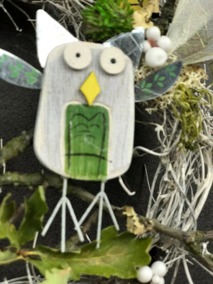 Türkranz 22cm Türdeko Türschmuck Eule Modern Tür Schmuck Herbst herbstlich ganzjährig Herbst – handgemacht aus Seiden- und Kunstblumen, langlebig & pflegeleicht von SarahsFlowerStudio