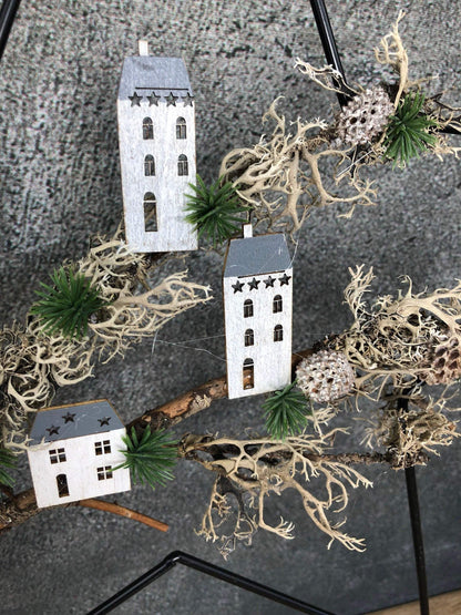 Stern Fensterdeko Häuser Haus Türkranz Advent Modern Ring Fenster Fensterschmuck Deko Weihnachten Wandschmuck – handgemacht aus Seiden- und Kunstblumen, langlebig & pflegeleicht von SarahsFlowerStudio