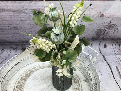 Tischdeko Blumen Tischgesteck Strauß Gläser Flasche Gräser Trockenblumen Trockenmaterial Natur natürlich dried bouquet dried Flowers – handgemacht aus Seiden- und Kunstblumen, langlebig & pflegeleicht von SarahsFlowerStudio