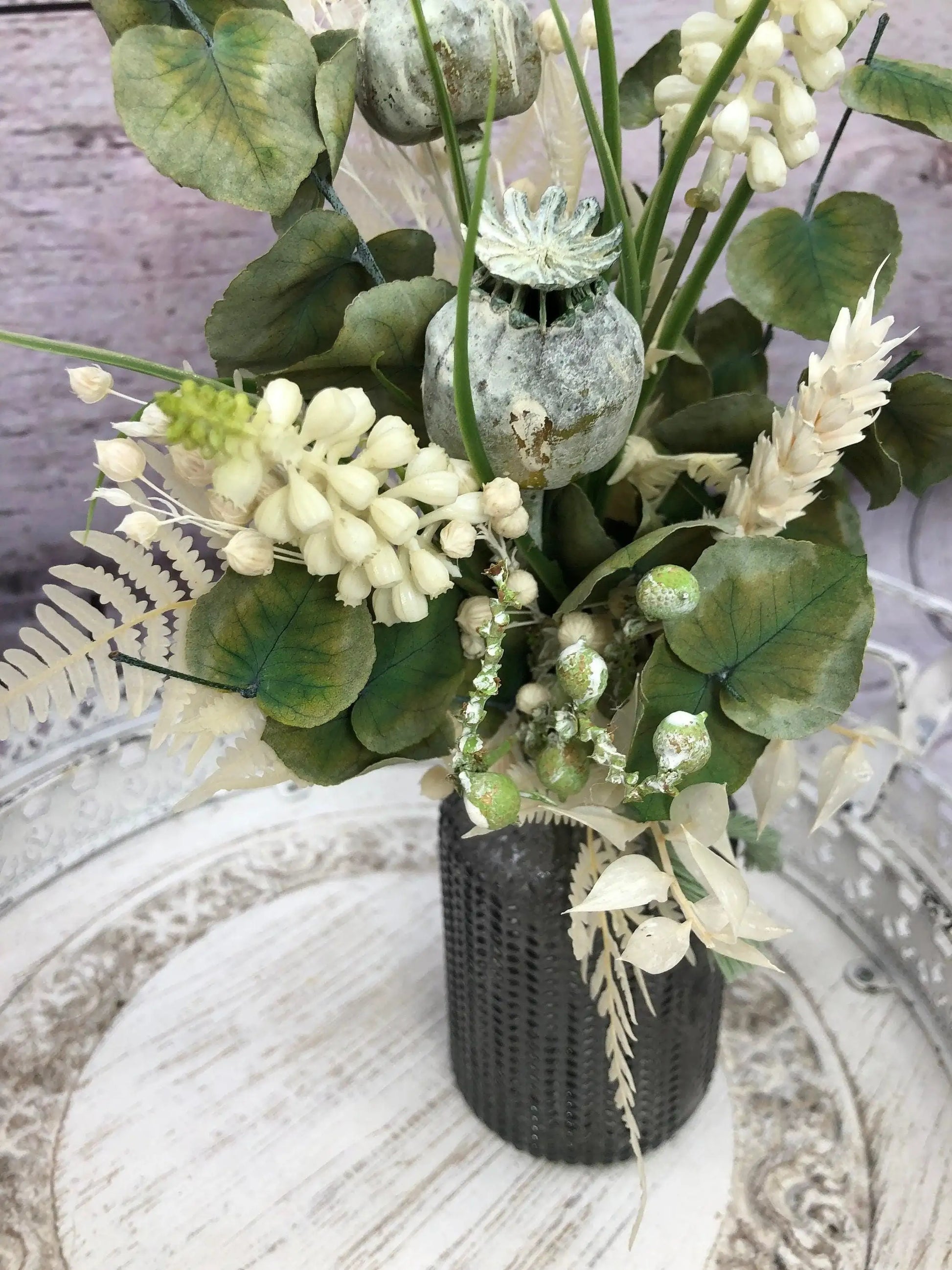 Tischdeko Blumen Tischgesteck Strauß Gläser Flasche Gräser Trockenblumen Trockenmaterial Natur natürlich dried bouquet dried Flowers – handgemacht aus Seiden- und Kunstblumen, langlebig & pflegeleicht von SarahsFlowerStudio