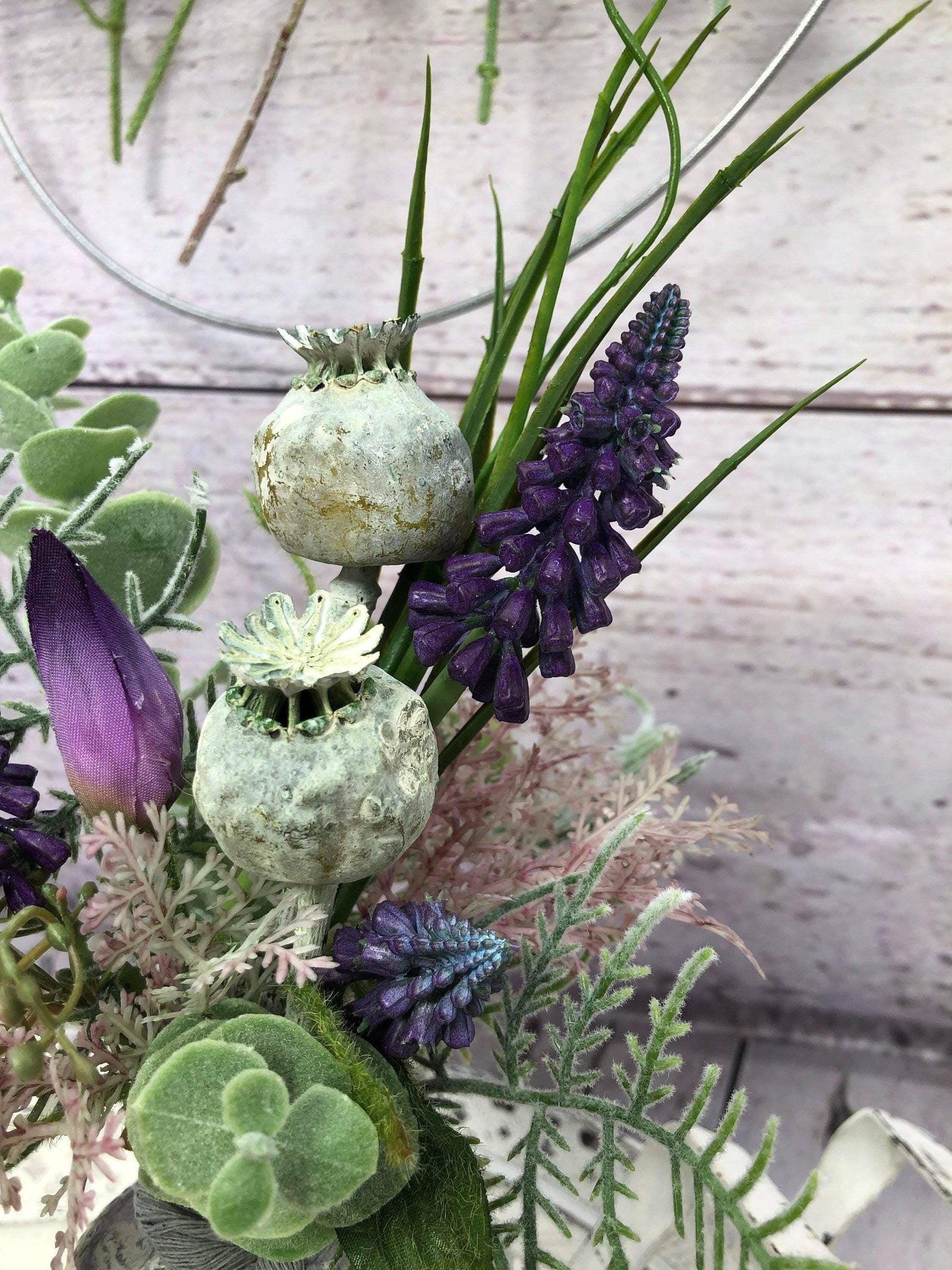 Trockenblumen Strauß in Vase – langlebige Dekoration mit Eukalyptus – Trockenblumen – SarahsFlowerStudio