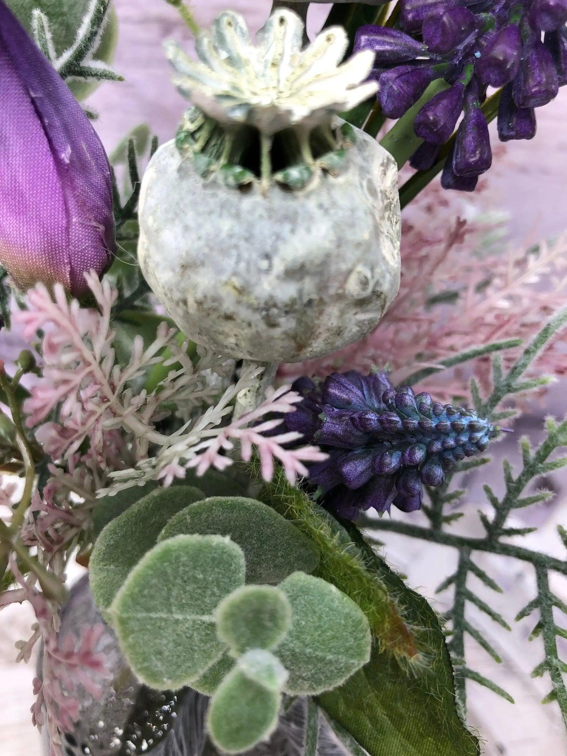 Trockenblumen Strauß in Vase – langlebige Dekoration mit Eukalyptus – Trockenblumen – SarahsFlowerStudio