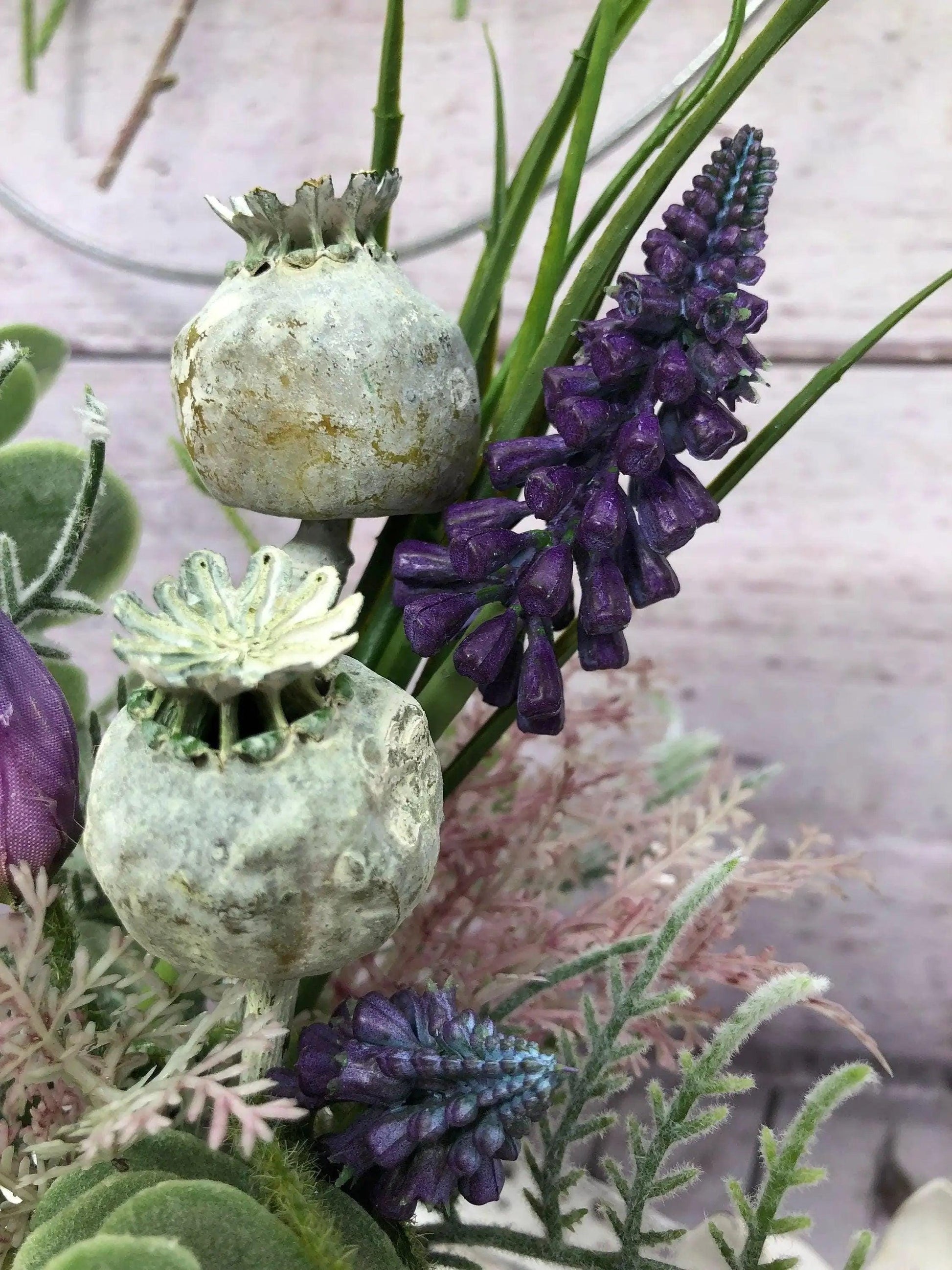 Trockenblumen Strauß in Vase – langlebige Dekoration mit Eukalyptus – Trockenblumen – SarahsFlowerStudio